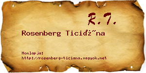 Rosenberg Ticiána névjegykártya